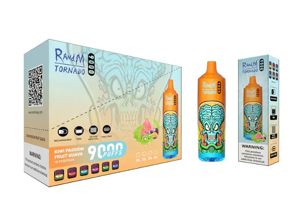 Puff 9000 RandM Tornado Kiwi Passion Goyave  - PACK 10