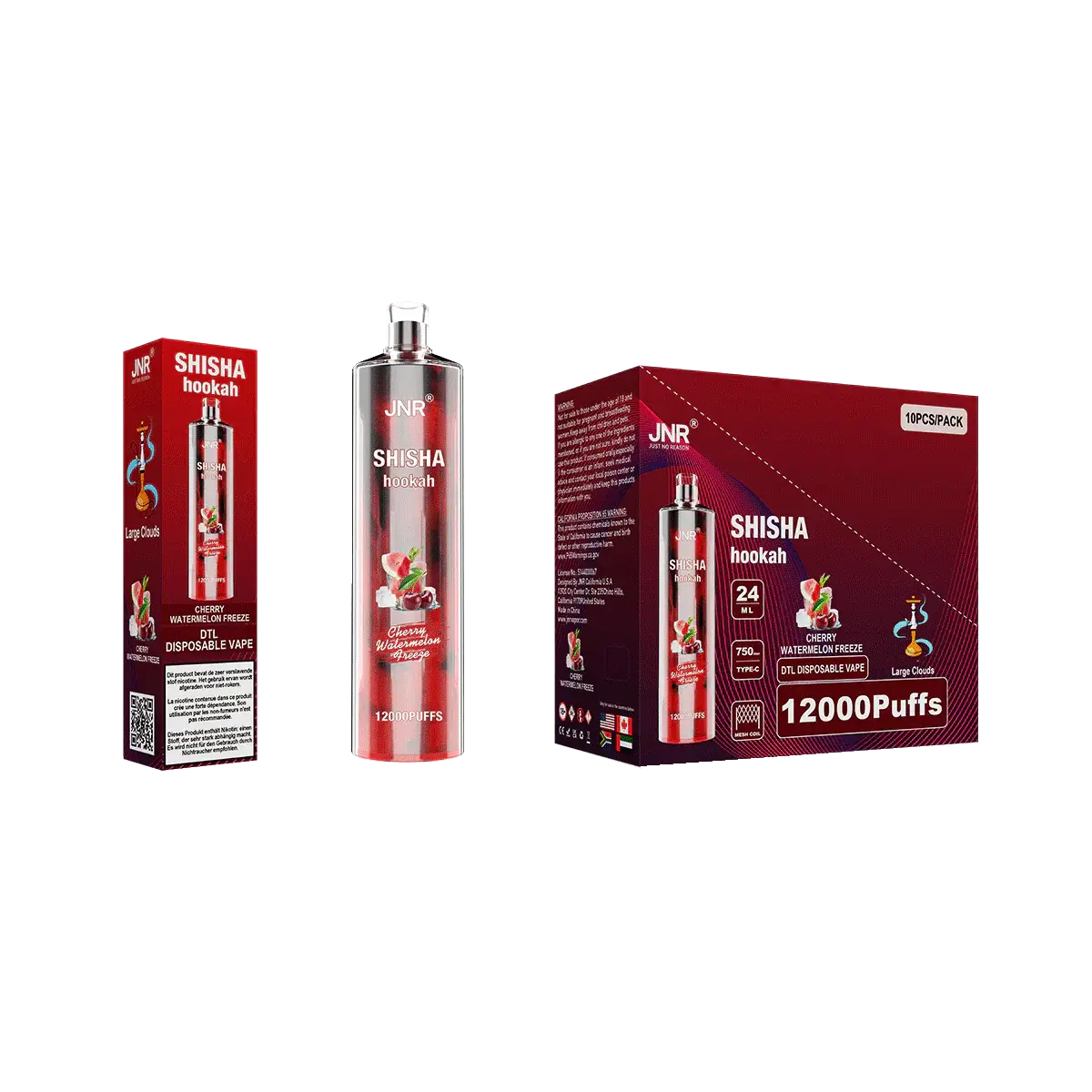 Puff 12000 Shisha Cherry Watermelon Freeze - PACK 10