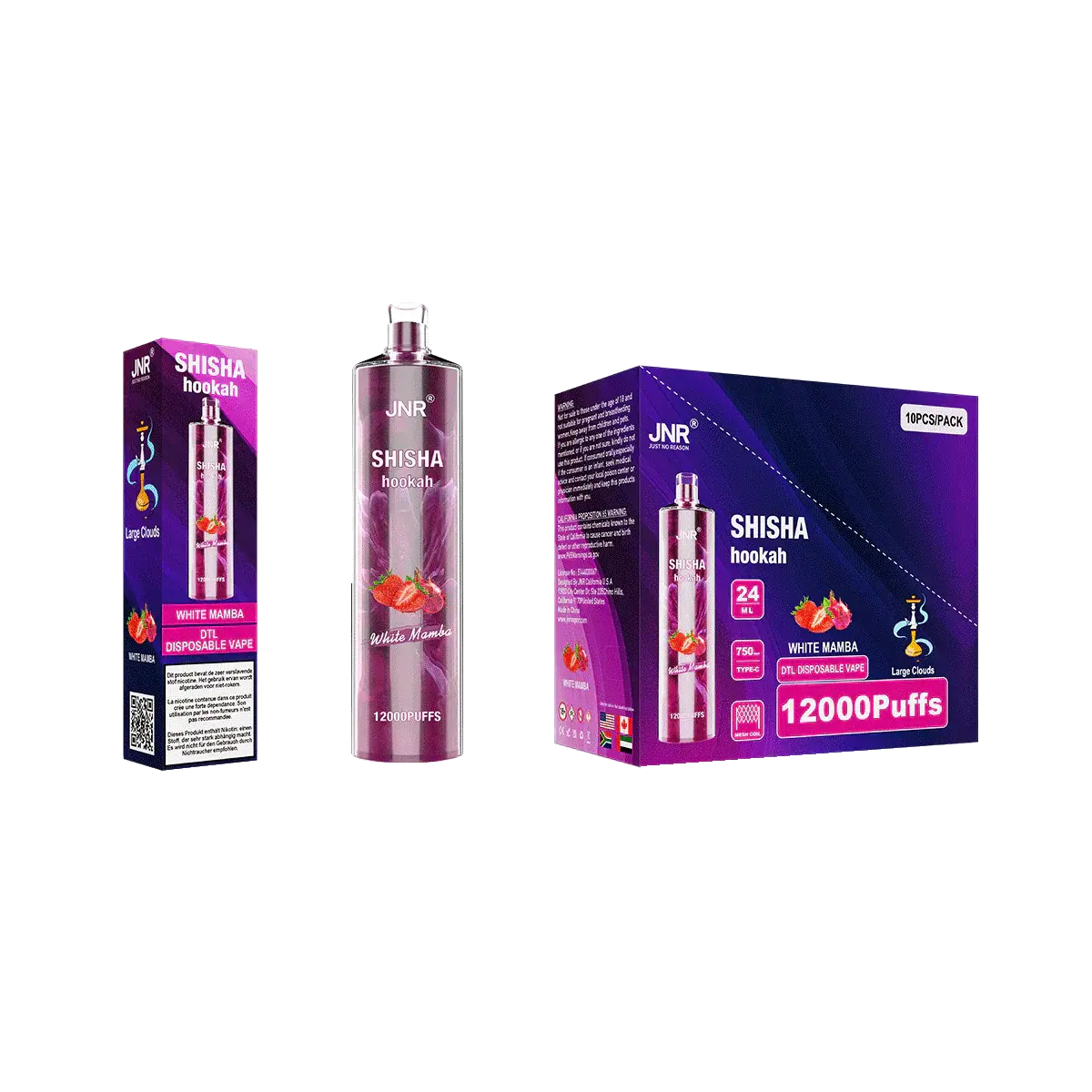 Puff 12000 Shisha White Mamba - PACK 10