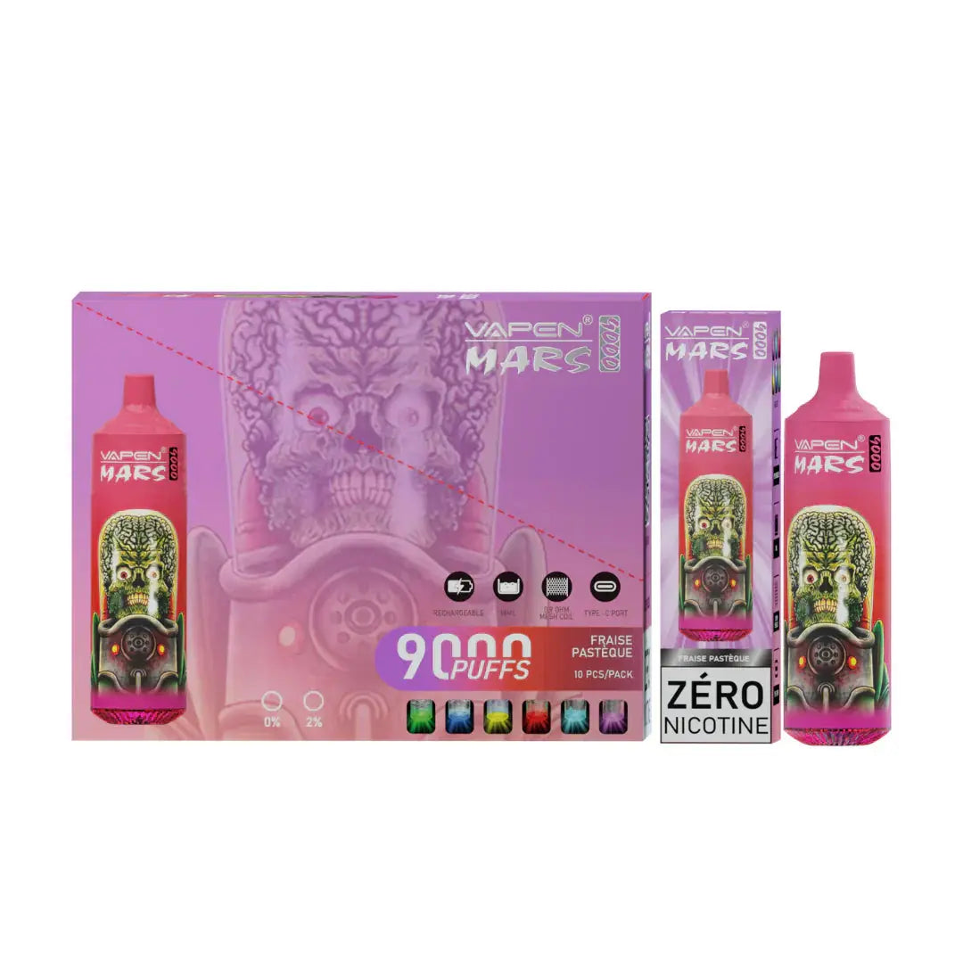 Puff 9000 Vapen Mars Fraise Pastèque - PACK 10